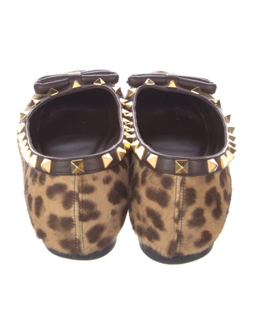 Valentino Rockstud Accents Ponyhair Ballet Flats