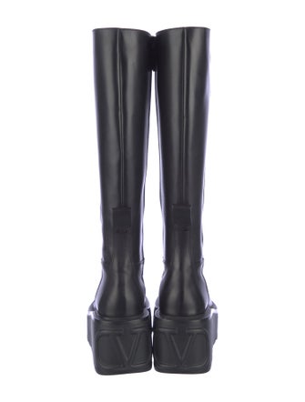 Valentino Rockstud Accents Leather Boots