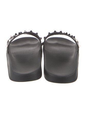 Valentino Rockstud Accents Rubber Slides
