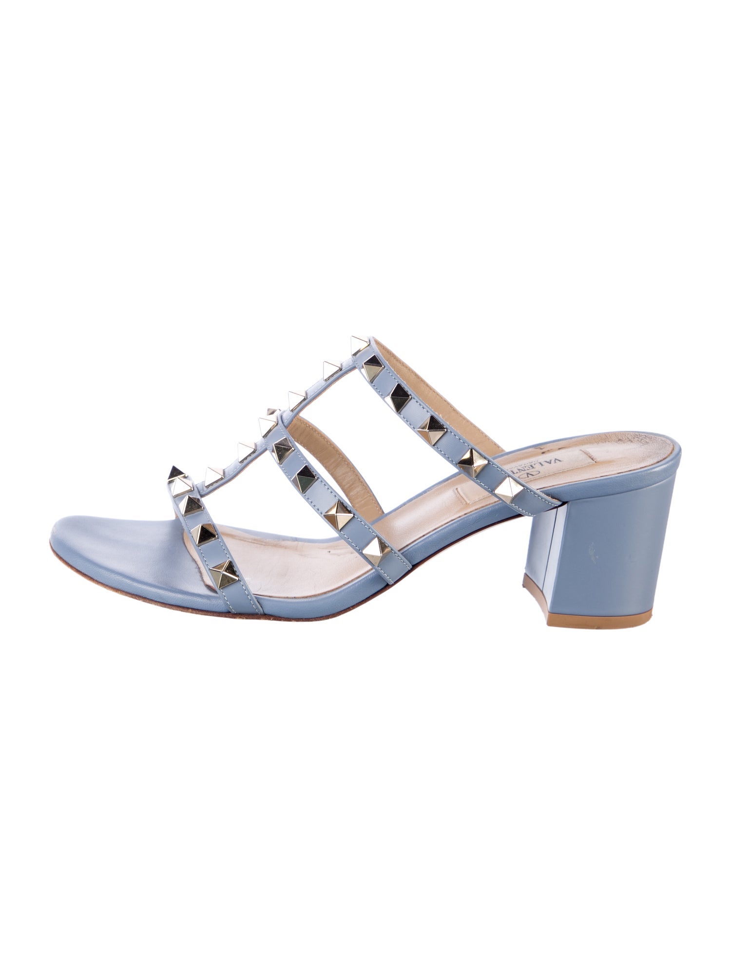 Valentino Rockstud Accents Leather Gladiator Sandals