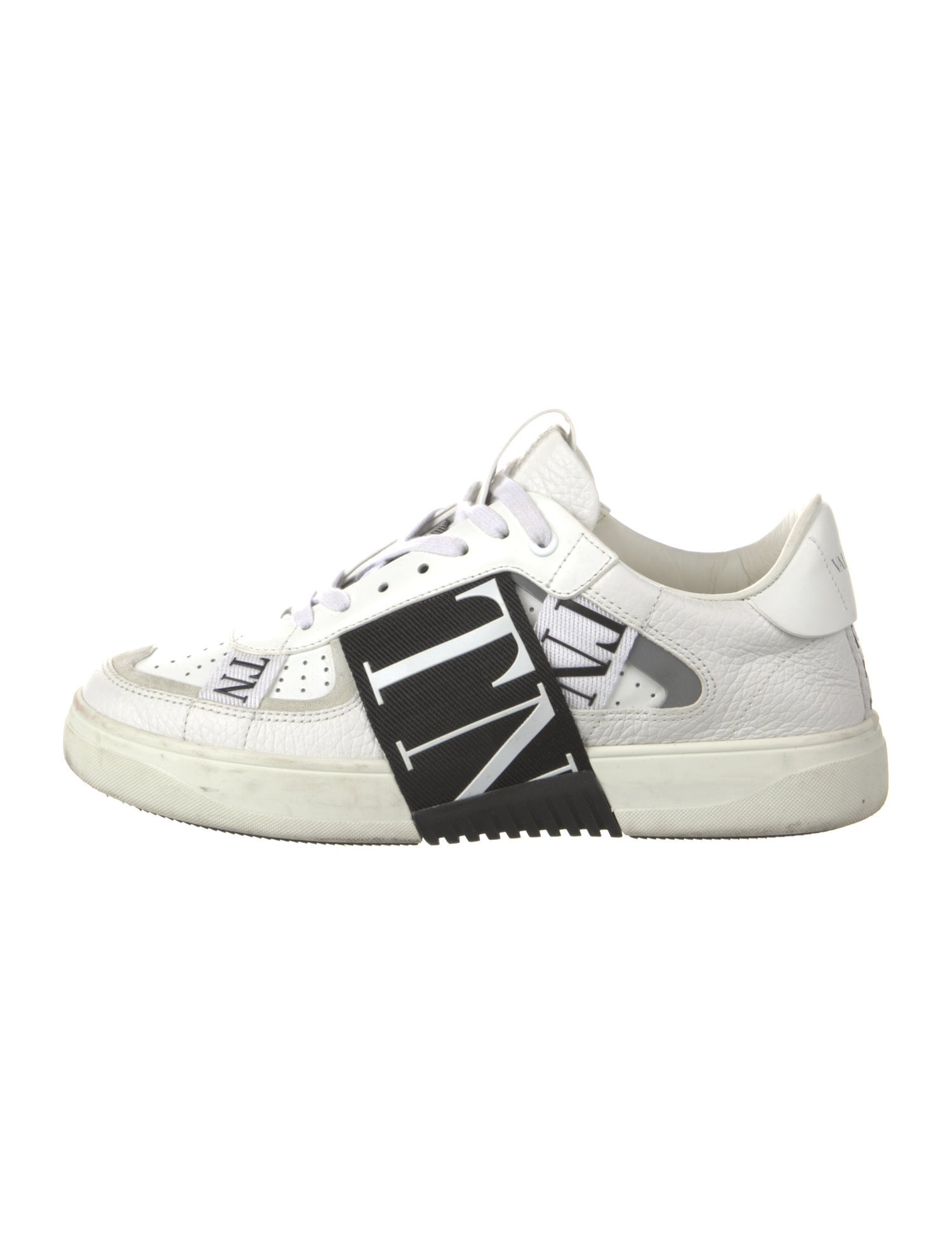 Valentino Leather Colorblock Pattern Sneakers