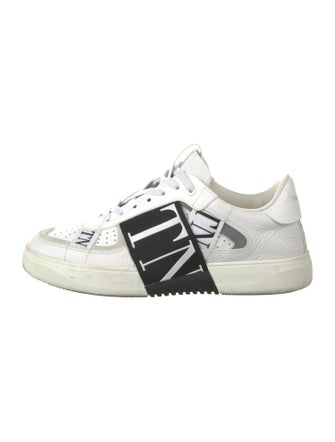 Valentino Leather Colorblock Pattern Sneakers