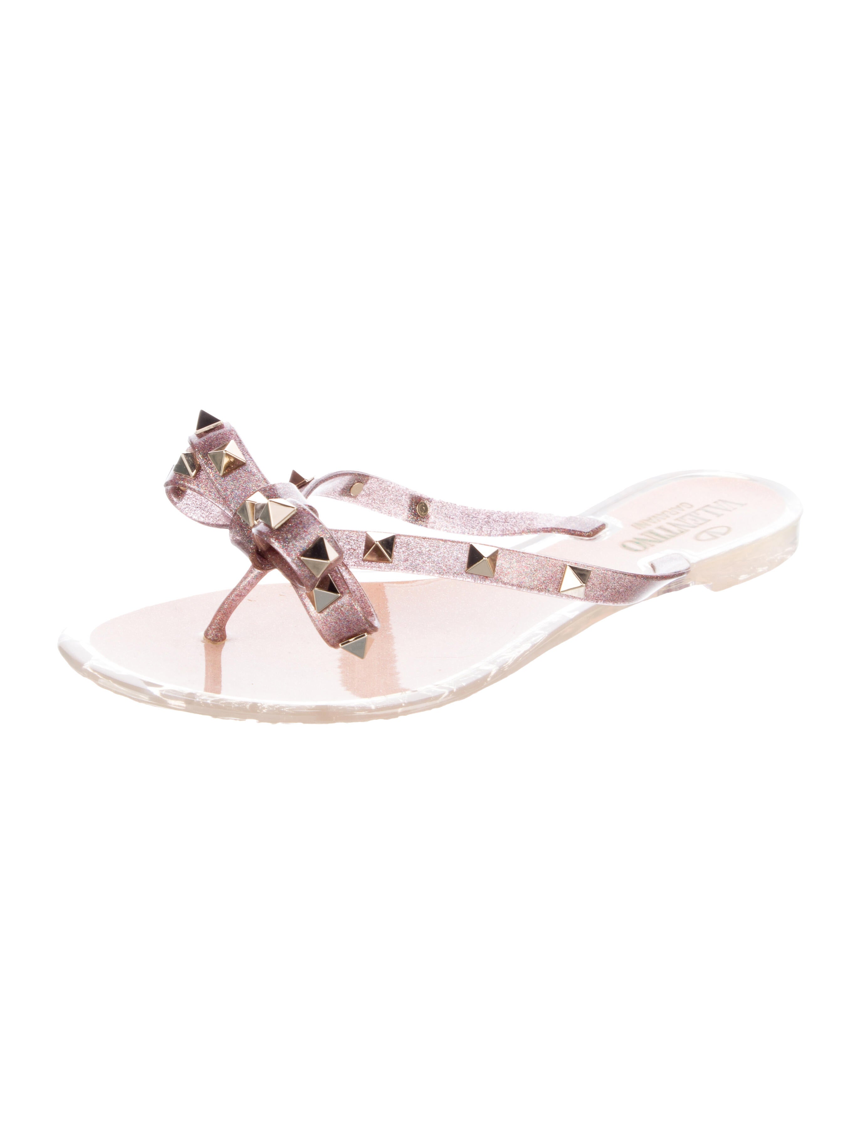 Valentino Rockstud Accents Rubber Slides