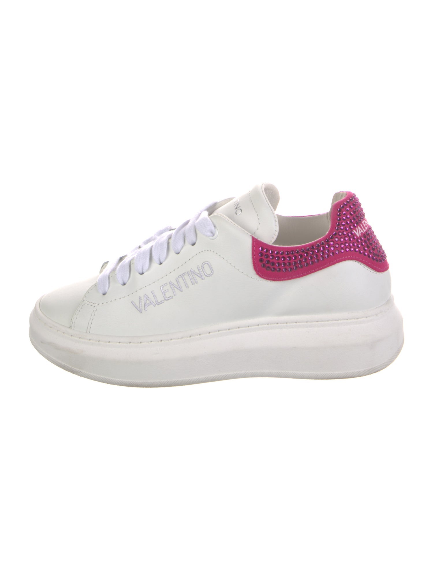 Valentino Rockstud Accents Leather Sneakers