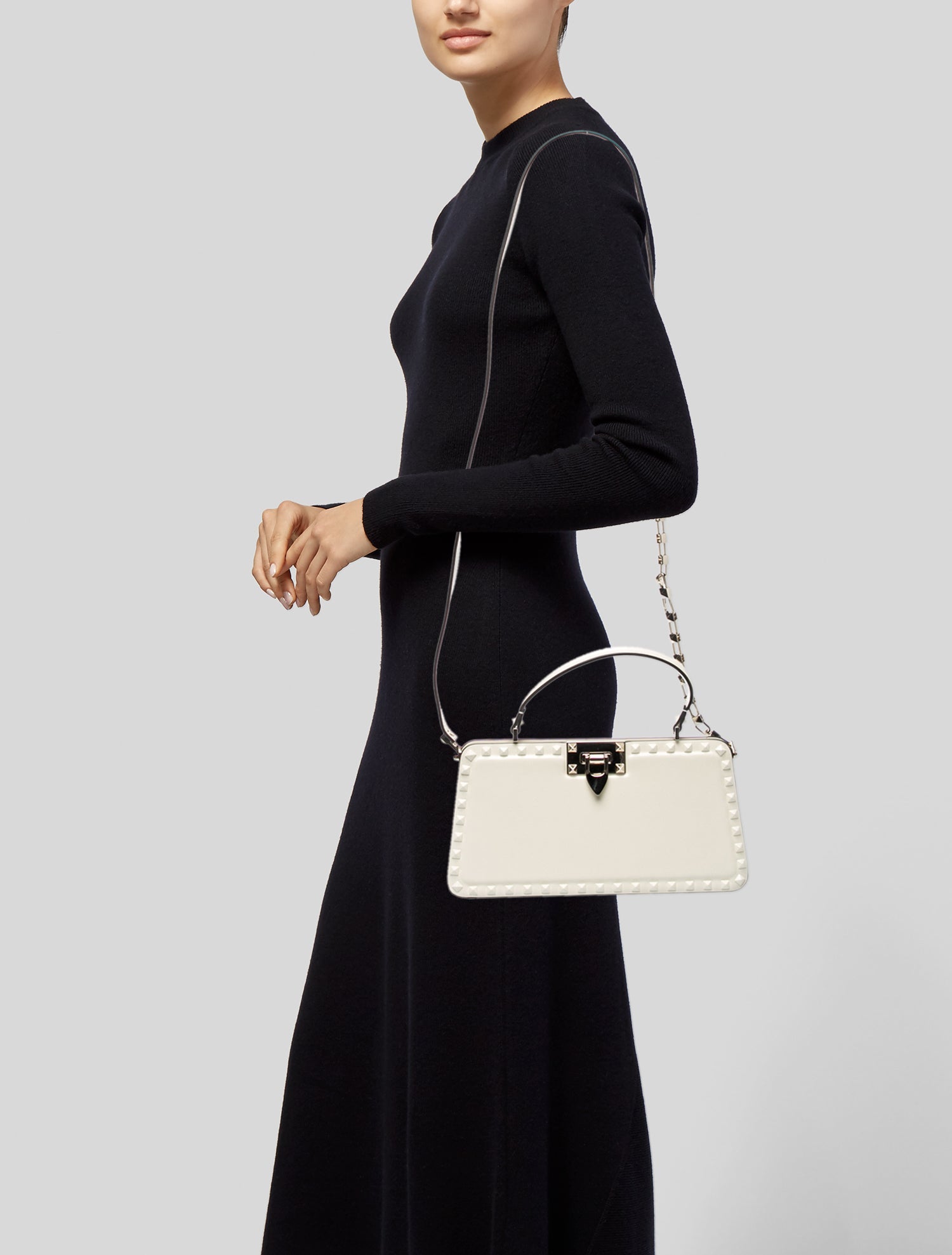 Valentino Rockstud Top Handle Bag