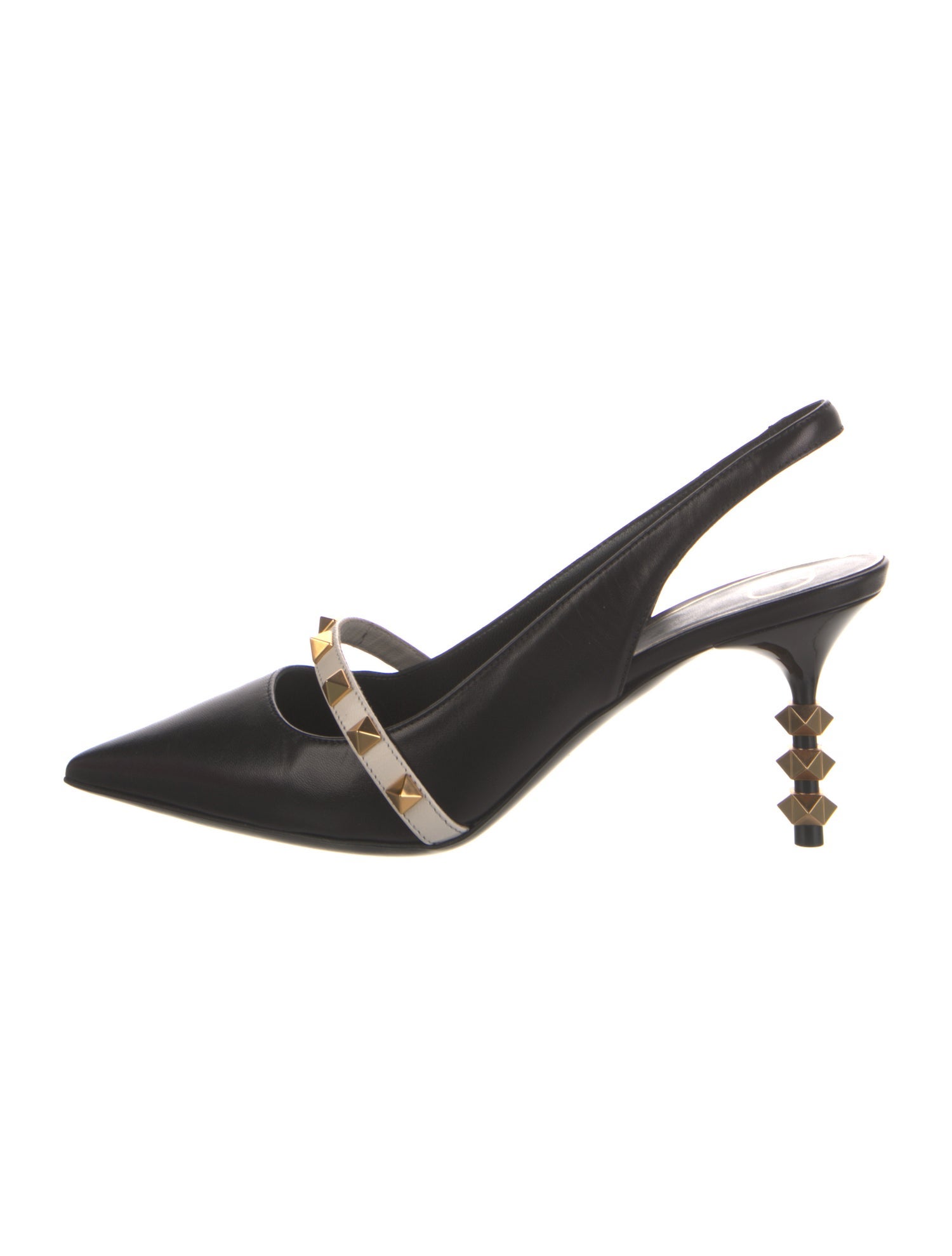 Valentino Rockstud Accents Leather Slingback Pumps w/ Tags