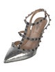 Valentino Rockstud Accents Leather T-Strap Pumps