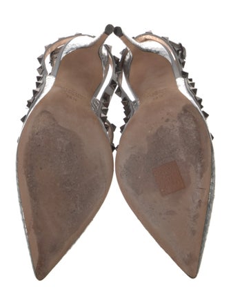 Valentino Rockstud Accents Leather T-Strap Pumps