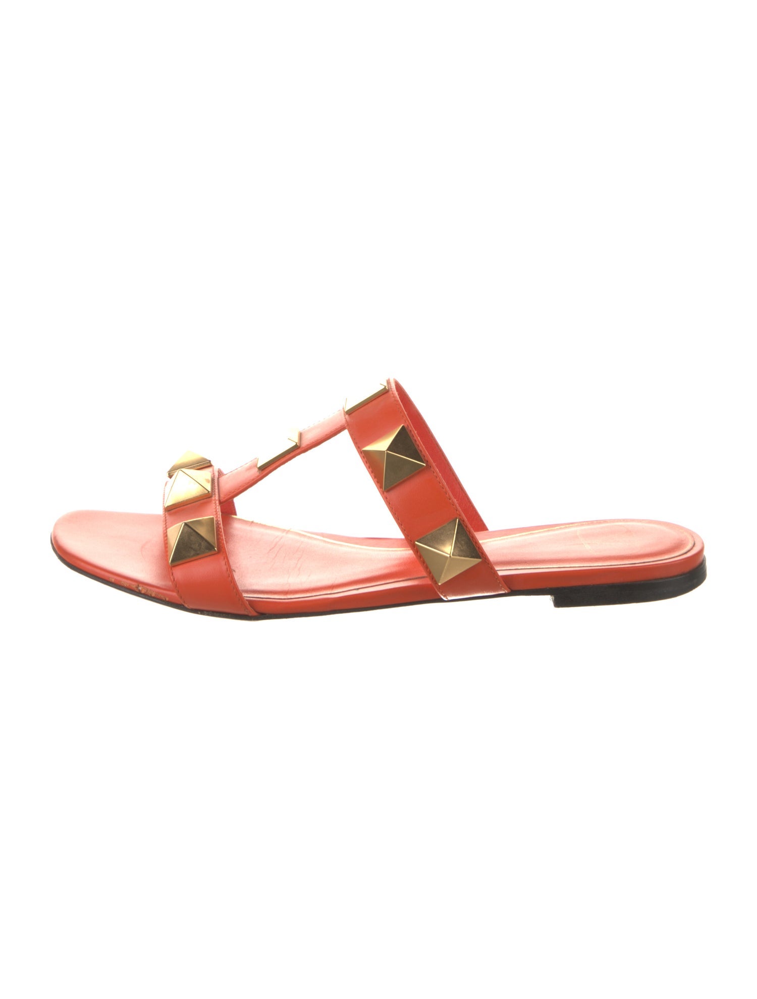 Valentino Rockstud Accents Leather Slides