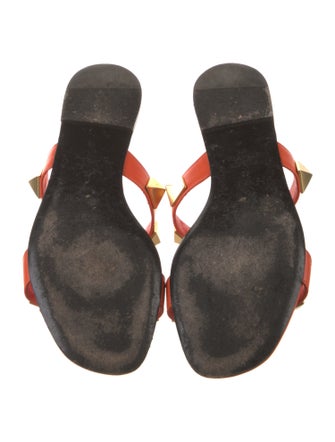 Valentino Rockstud Accents Leather Slides