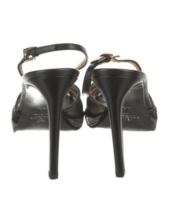 Valentino Mesh Crystal Embellishments Slingback Pumps