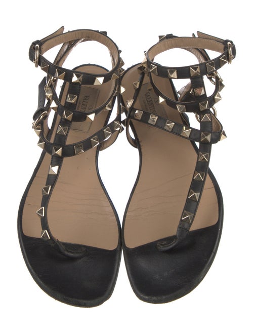 Valentino Leather Studded Accents Gladiator Sandals