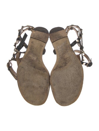 Valentino Leather Studded Accents Gladiator Sandals