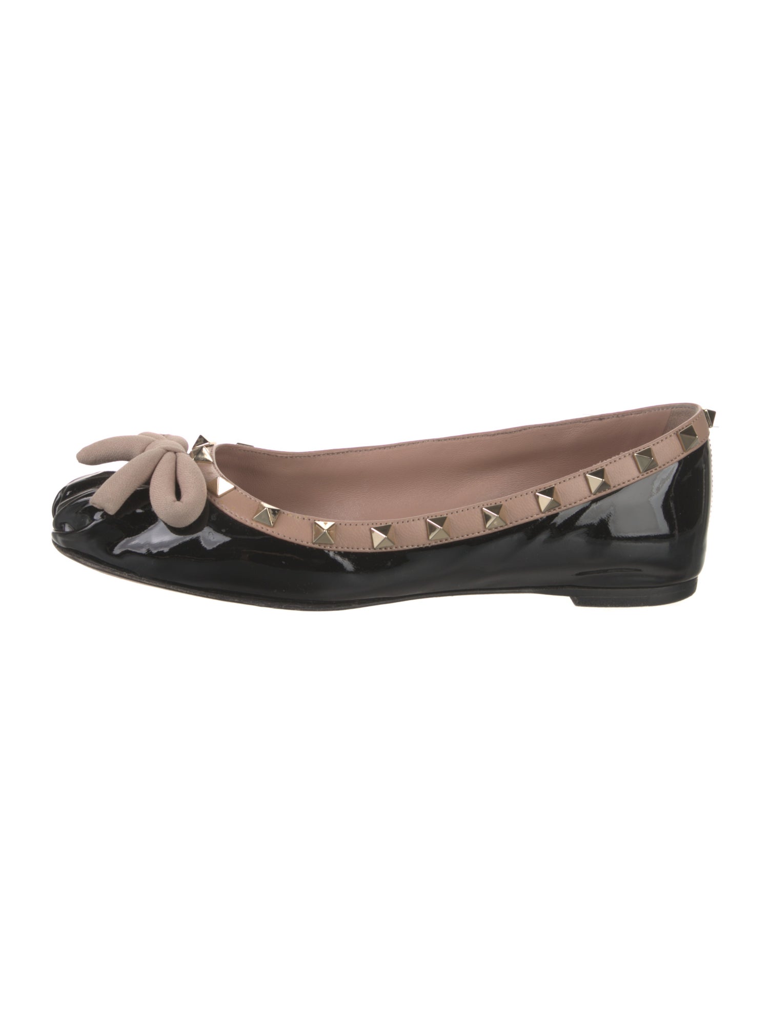 Valentino Rockstud Accents Patent Leather Flats