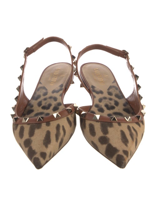 Valentino Rockstud Accents Canvas Slingback Flats