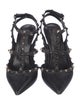 Valentino Rockstud Accents Leather T-Strap Pumps