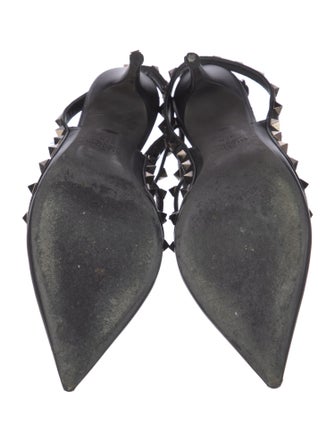 Valentino Rockstud Accents Leather T-Strap Pumps