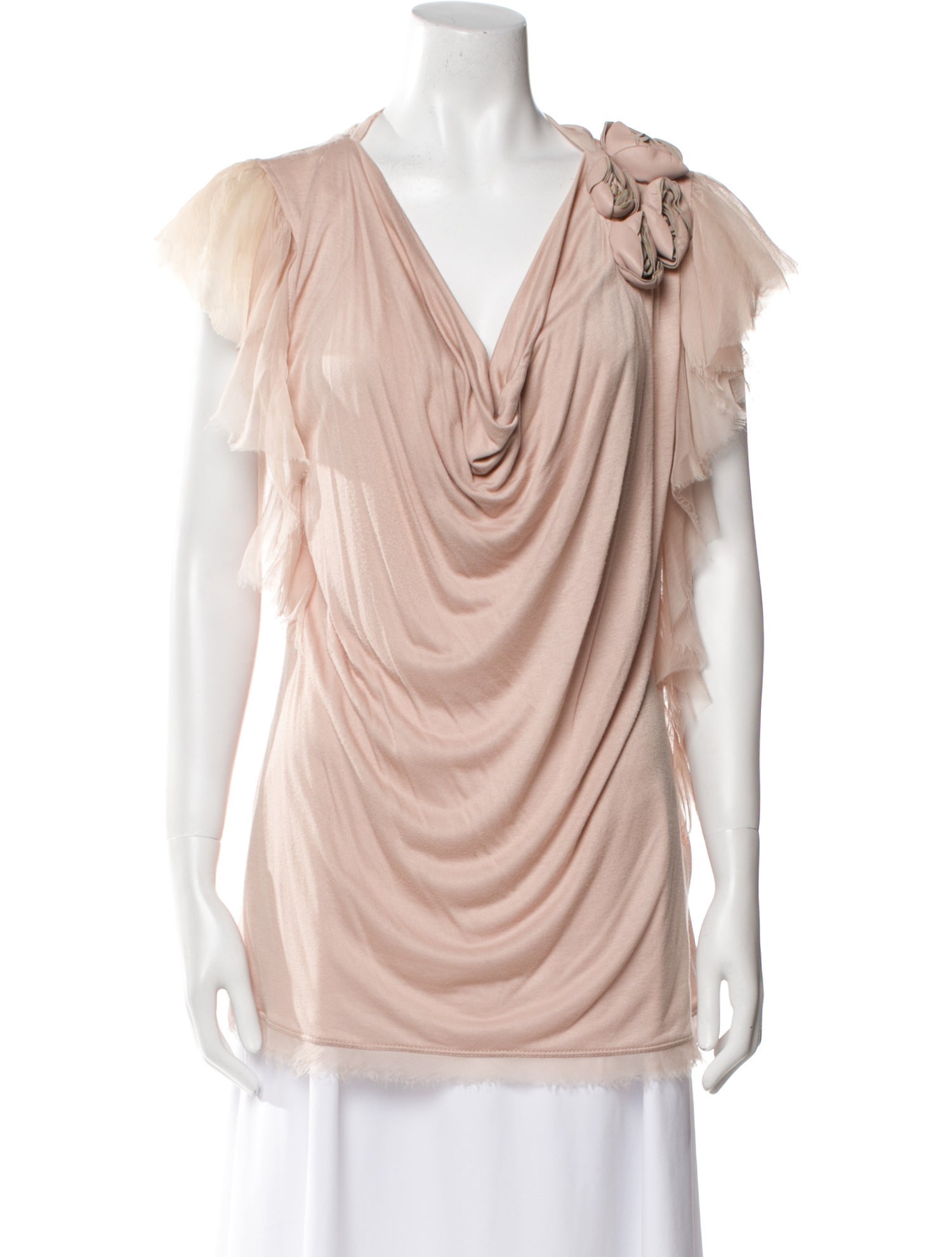 Valentino Cowl Neck Short Sleeve Tunic