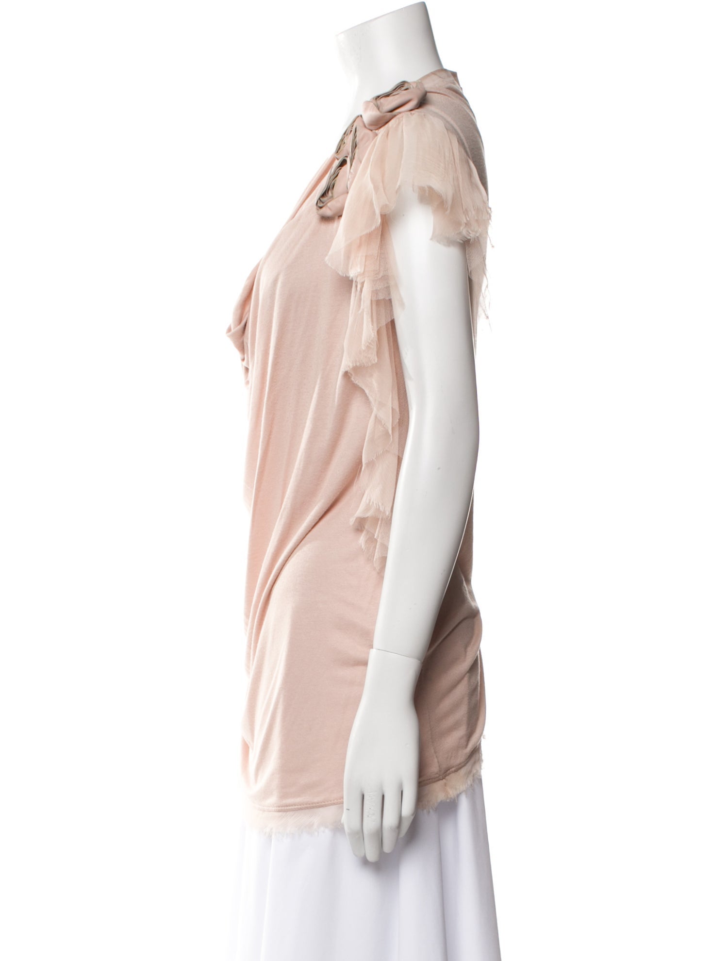 Valentino Cowl Neck Short Sleeve Tunic