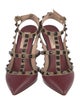 Valentino Rockstud Accents Leather T-Strap Pumps