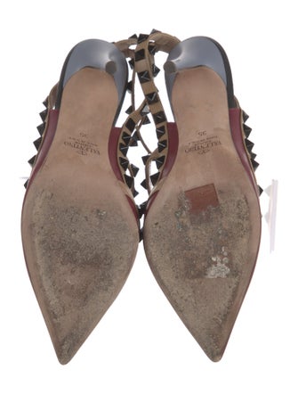 Valentino Rockstud Accents Leather T-Strap Pumps