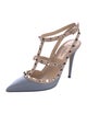 Valentino Rockstud Accents Leather T-Strap Pumps