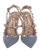 Valentino Rockstud Accents Leather T-Strap Pumps