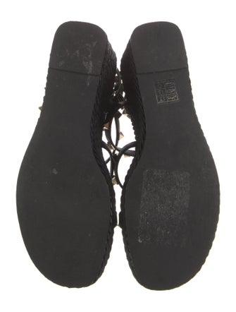Valentino Rockstud Accents Leather Espadrilles