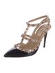 Valentino Rockstud Accents Patent Leather T-Strap Pumps
