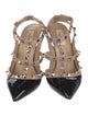Valentino Rockstud Accents Patent Leather T-Strap Pumps