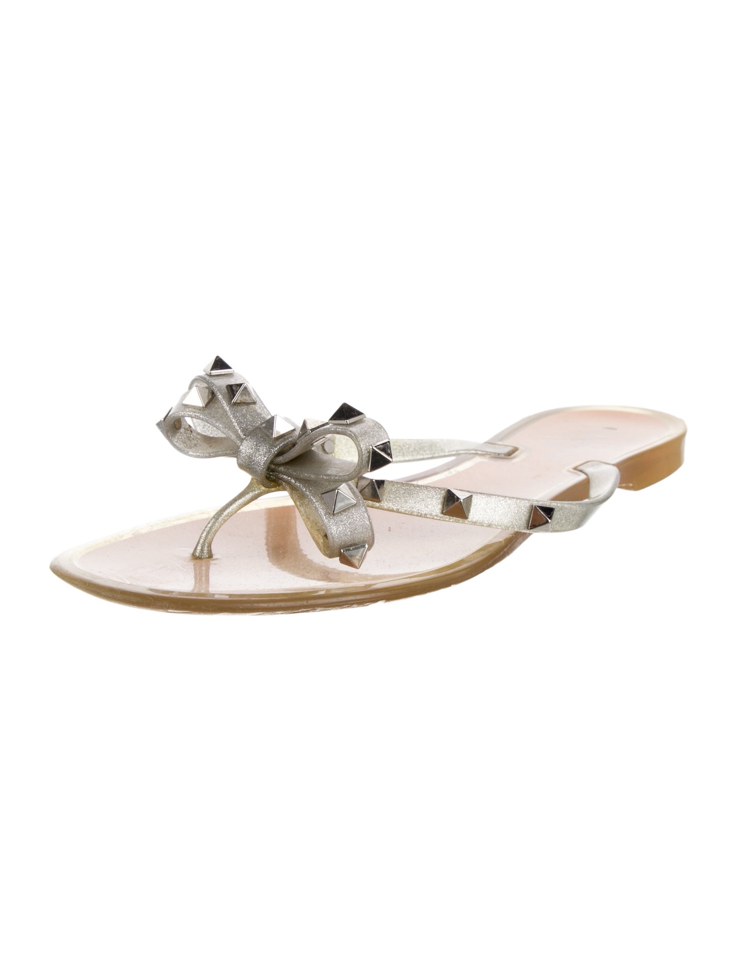 Valentino Rockstud Accents Rubber Slides