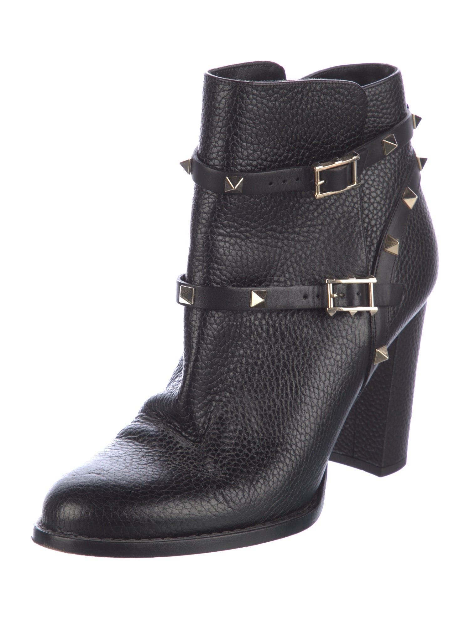 Valentino Rockstud Accents Leather Boots