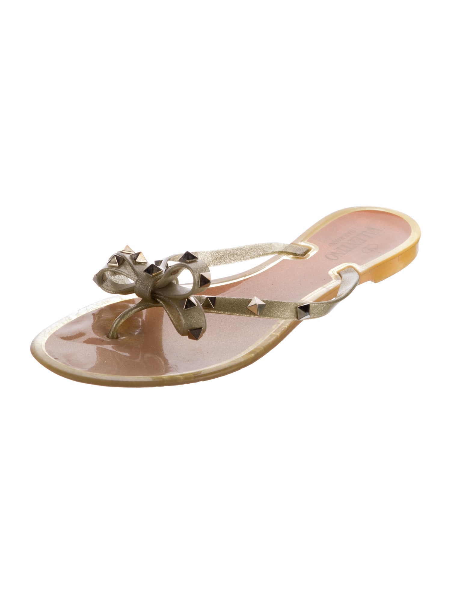 Valentino Rockstud Accents Rubber Slides