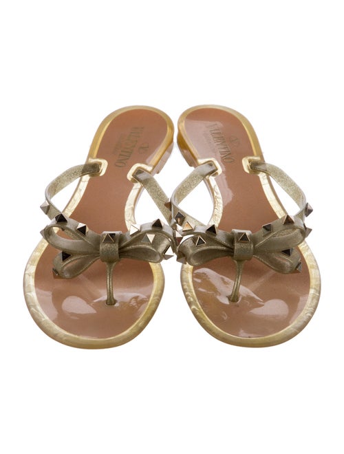 Valentino Rockstud Accents Rubber Slides