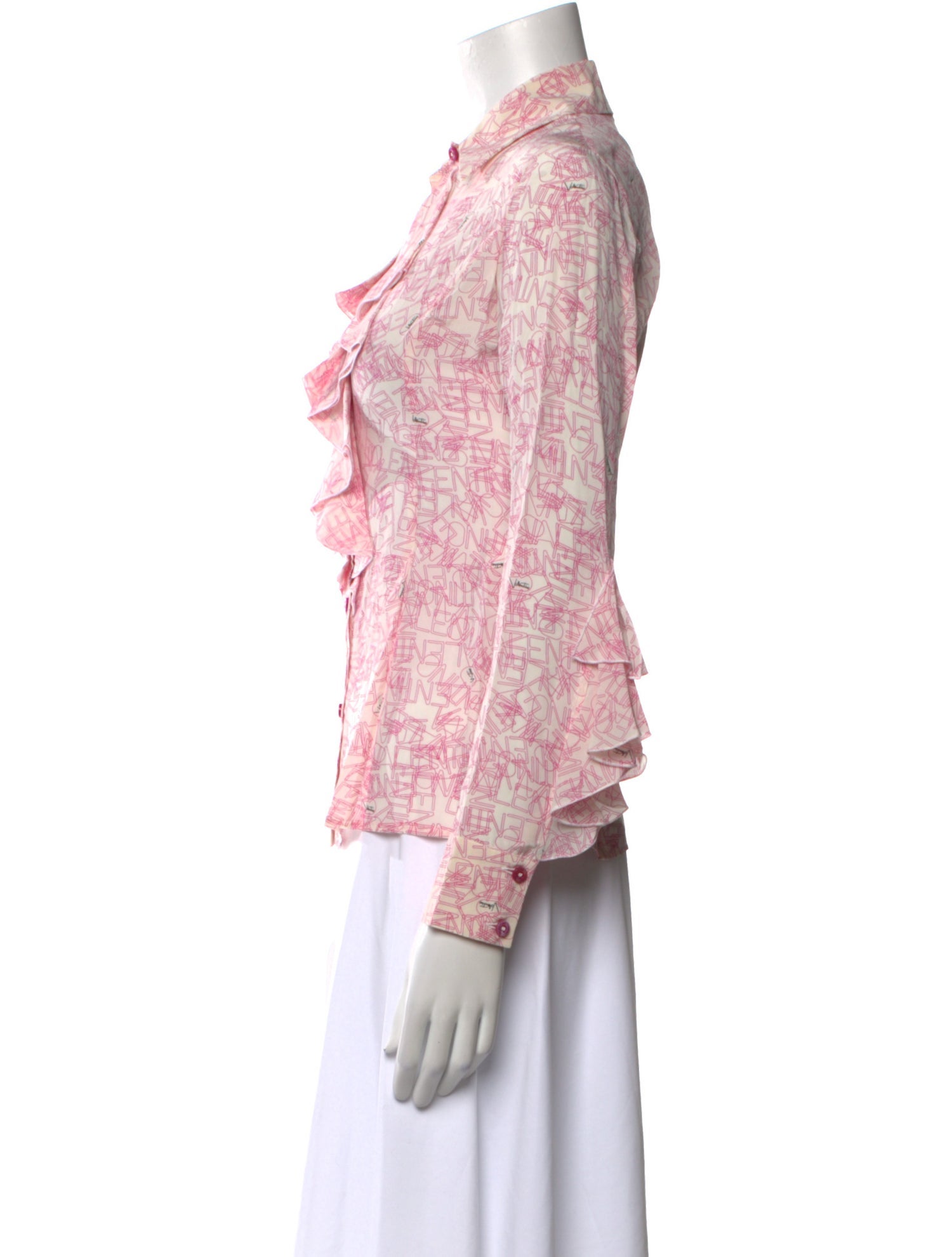 Valentino Silk Floral Print Button-Up Top