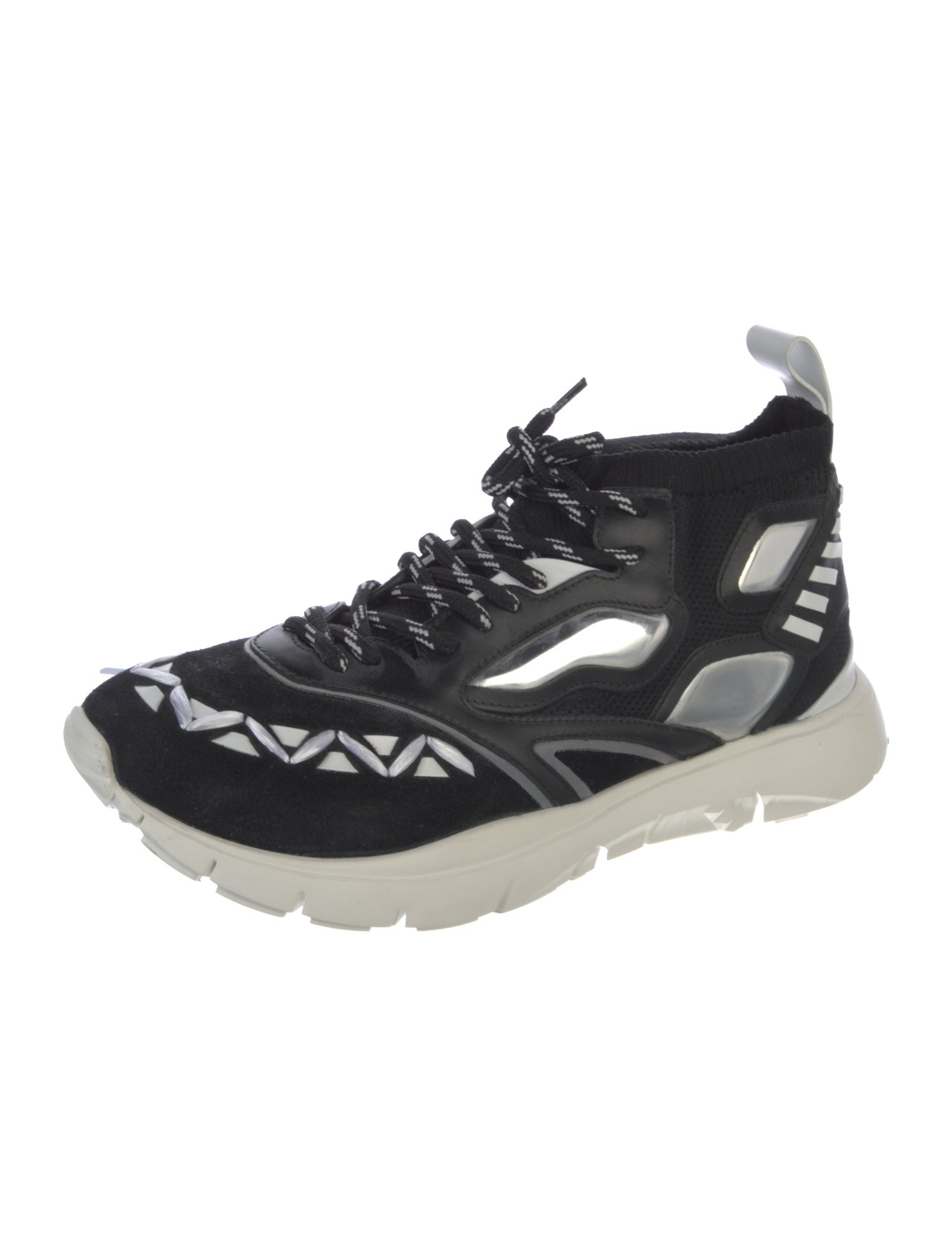 Valentino Rockstud Accents Suede Chunky Sneakers