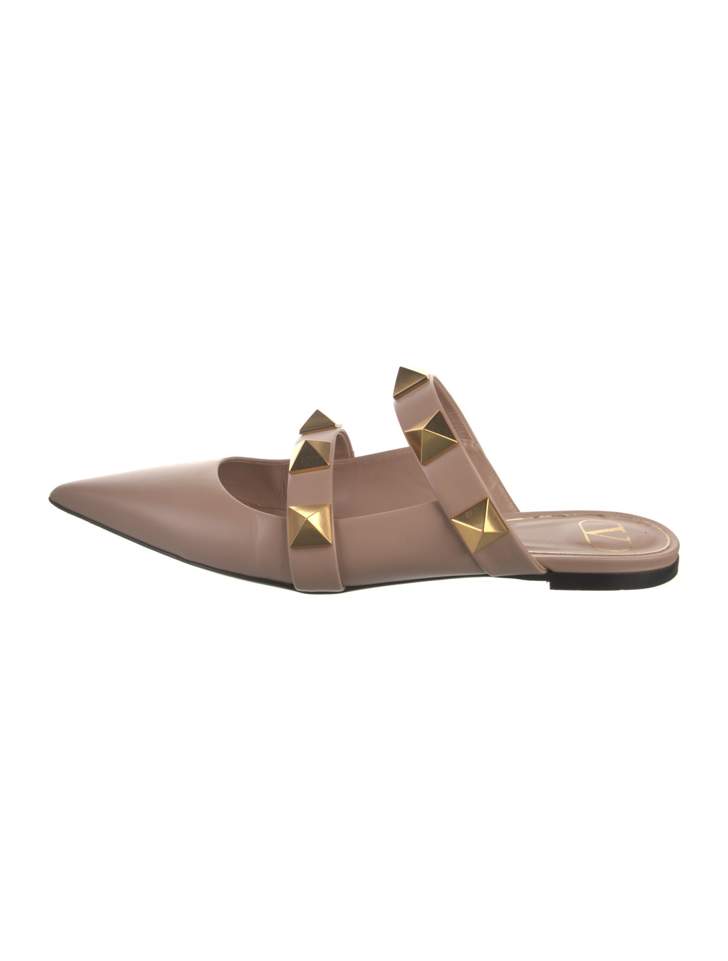 Valentino Rockstud Accents Leather Mules