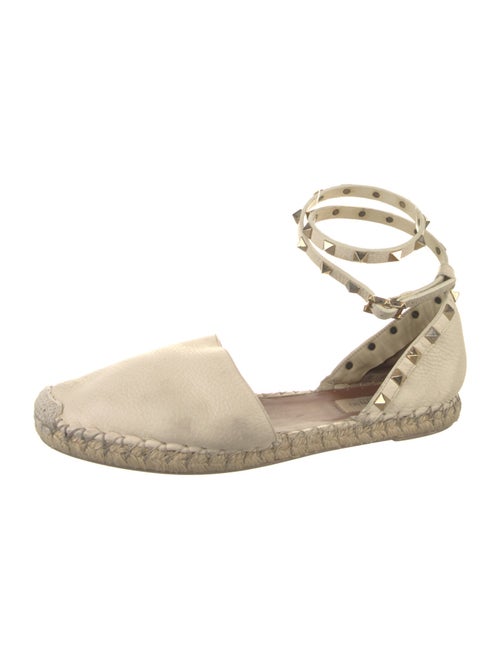 Valentino Rockstud Accents Leather Espadrilles