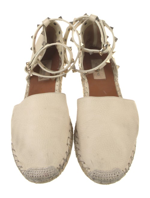 Valentino Rockstud Accents Leather Espadrilles