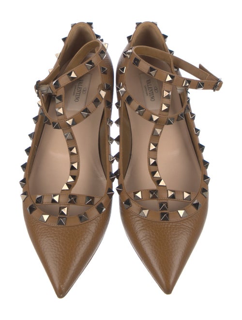 Valentino Rockstud Accents Leather Ballet Flats