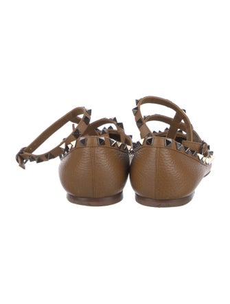 Valentino Rockstud Accents Leather Ballet Flats