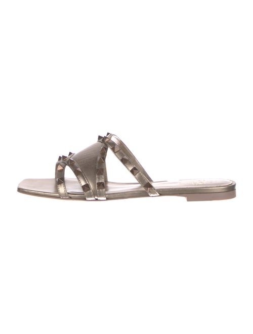 Valentino Rockstud Accents Leather Slides