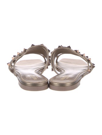 Valentino Rockstud Accents Leather Slides