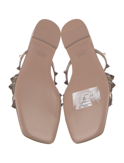 Valentino Rockstud Accents Leather Slides