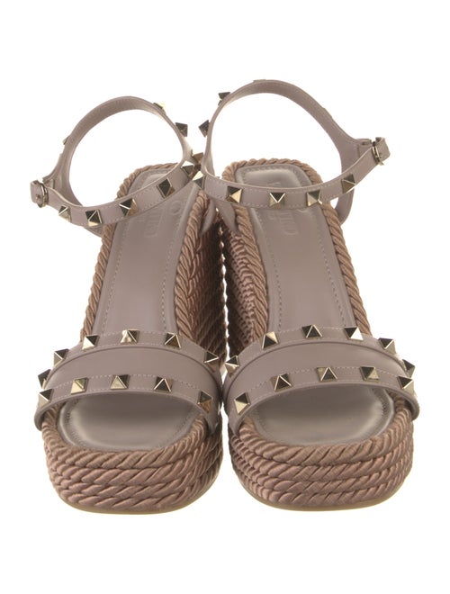 Valentino Rockstud Accents Leather Espadrilles