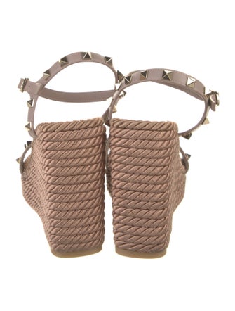 Valentino Rockstud Accents Leather Espadrilles