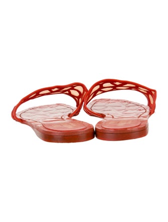 Valentino Leather Patterned Slides