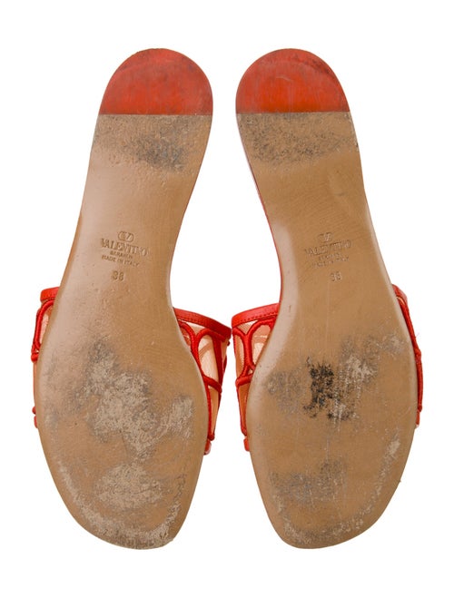Valentino Leather Patterned Slides