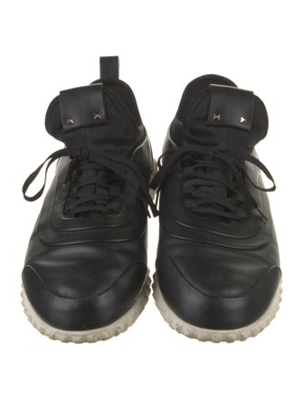 Valentino Rockstud Accents Leather Sneakers