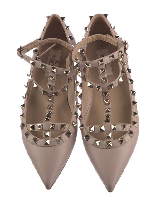 Valentino Rockstud Accents Leather Ballet Flats